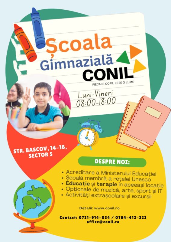 Înscrieri deschise la Școala Gimnazială CONIL: educație incluzivă pentru toți copiii